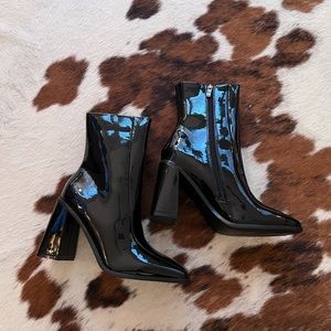 Nasty Gal Patent Leather Heeled Boots
